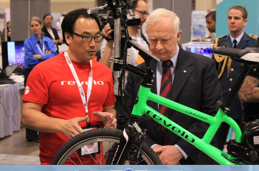 Henry Chong Presenting the Revelo Electric Bike Canadian Innovation to Governor General of Canada David Johnston