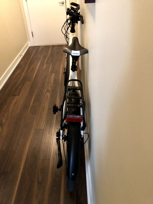 THINstem turns handlebar 90 degrees, store your ebike in the condo hallway without getting in the way.