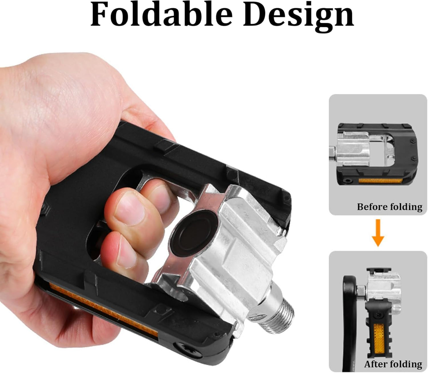 Light Grippy Folding Bike Pedals – Universal 9/16" Fit